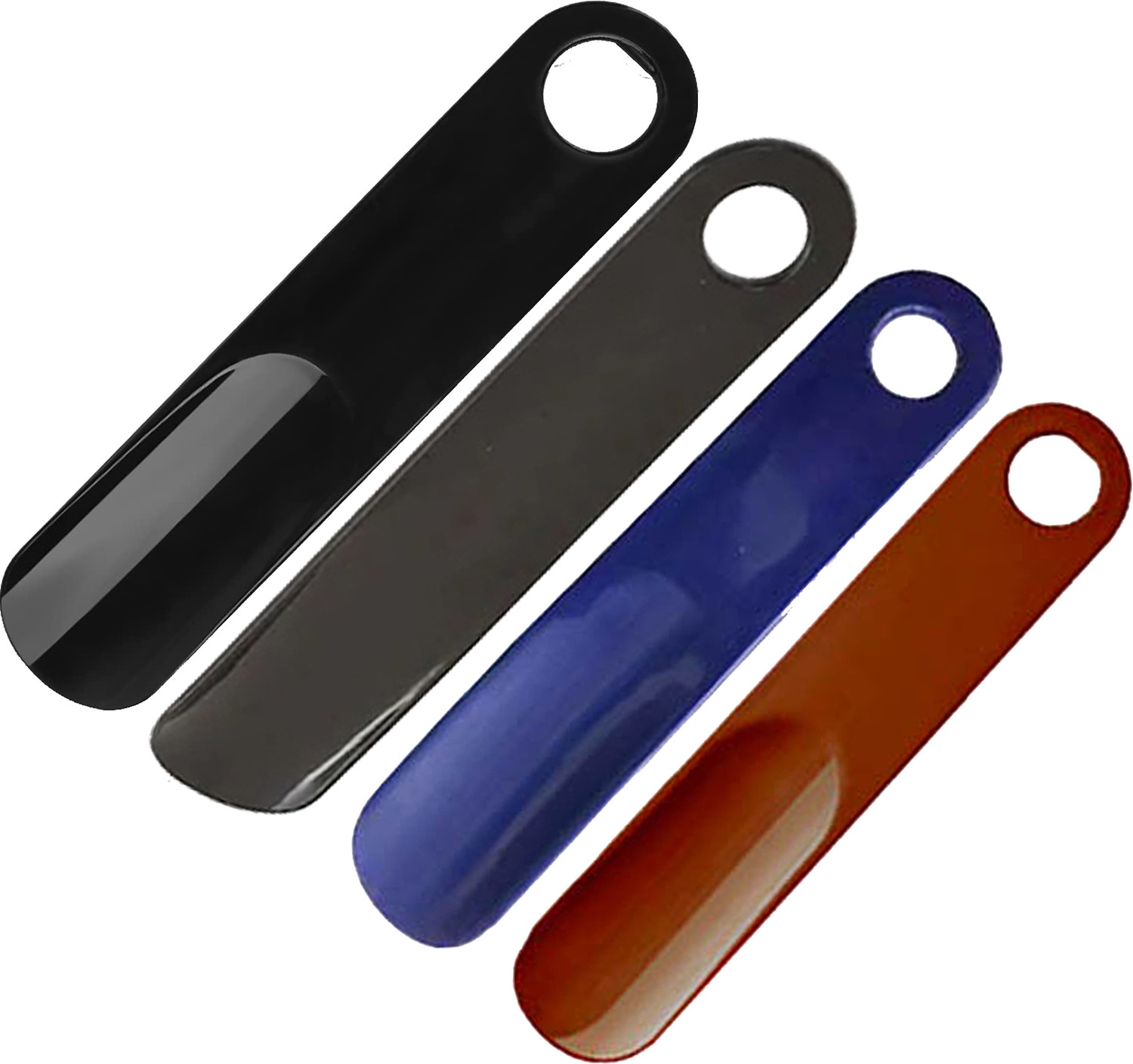 Image of Sheppits Premium Shoe Horn (Pack Of 4, Black, Navy Blue, Maroon, Grey) Shoe Tree