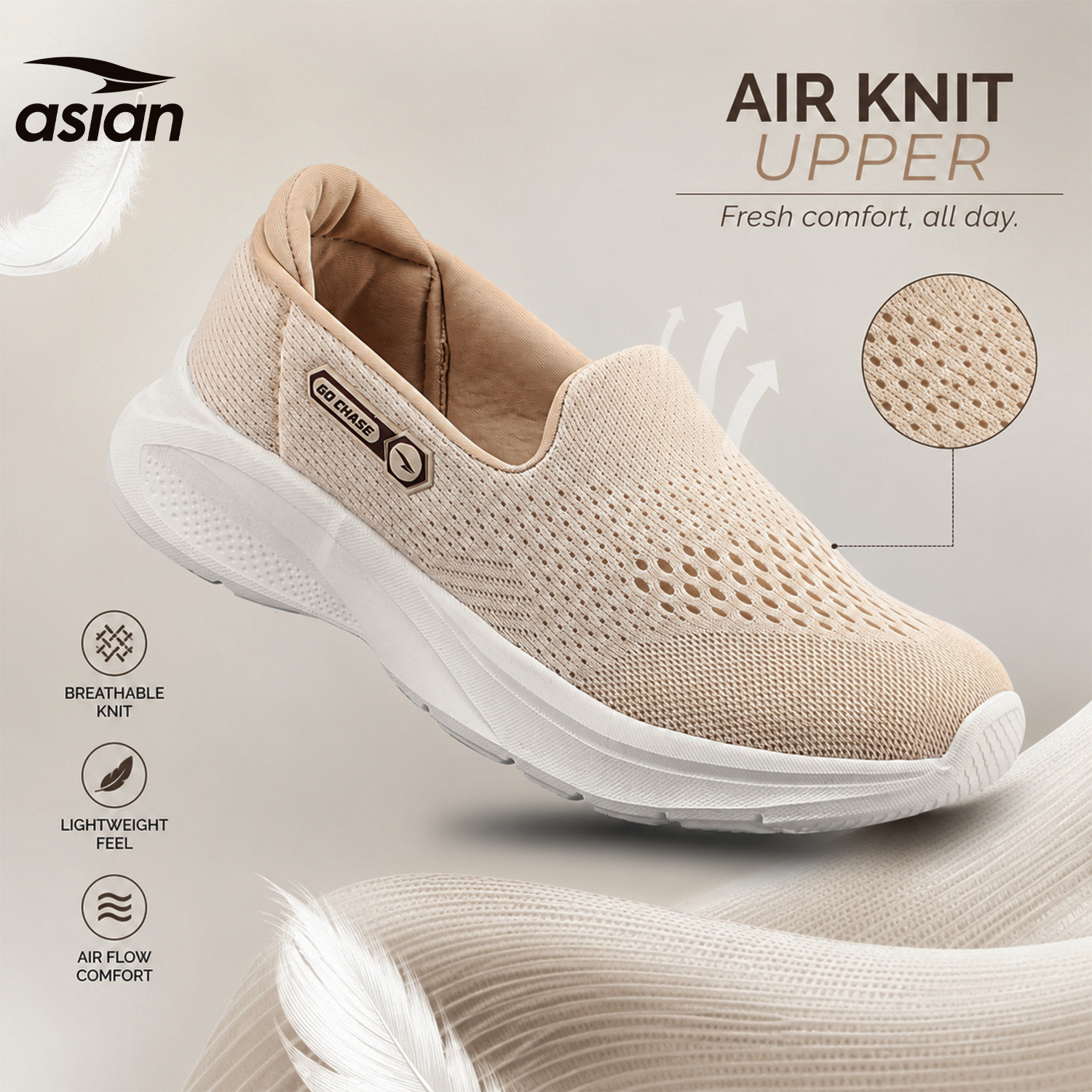 Image of asian Style Walk-31 Women's Walking Shoes | Lightweight, Breathable with Arch Support Loafers For Women