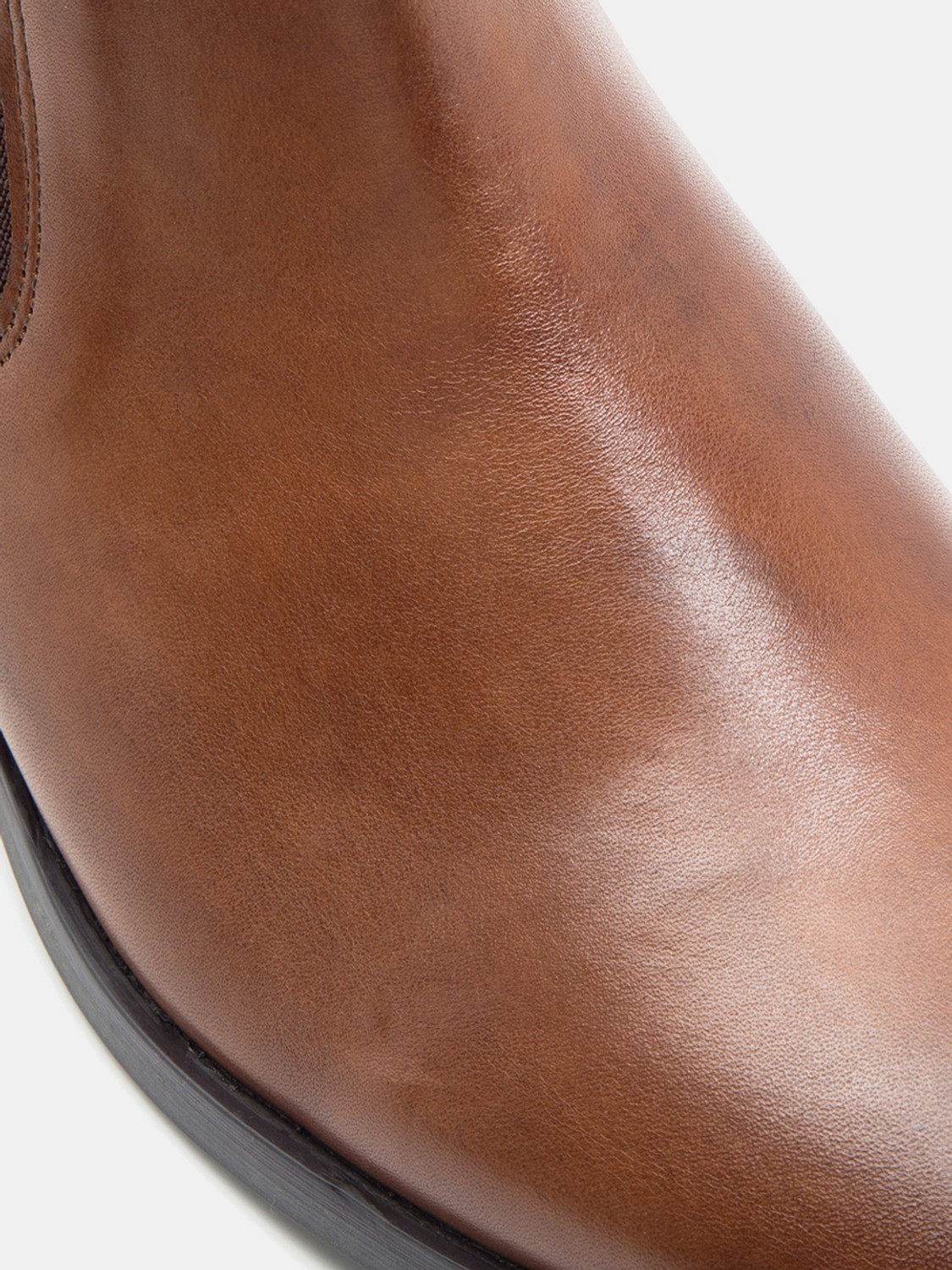 Image of THOMAS CRICK Premium Leather Pull Tab Elasticated Side Cushioned Insole Chelsea Boots For Men