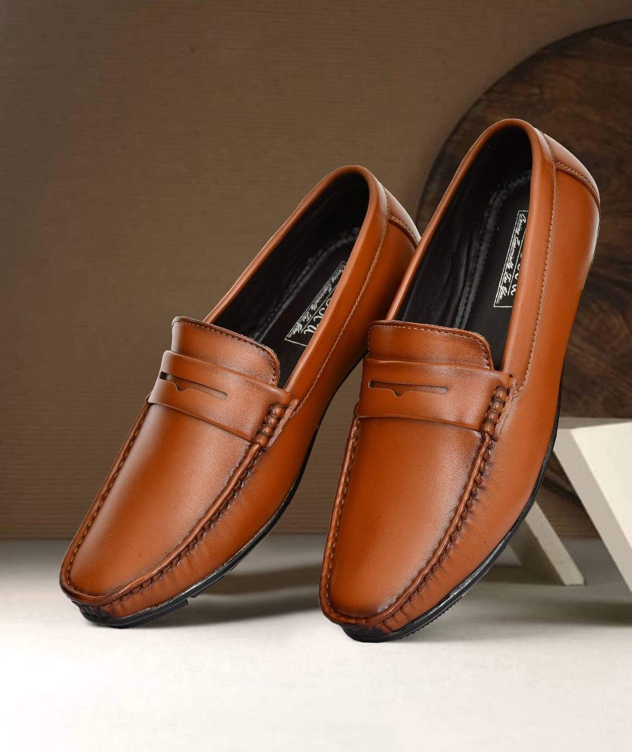 Aaeshu Trendy Black, Brown & Tan color Leather Loafers for Men & Boys Loafers For Men