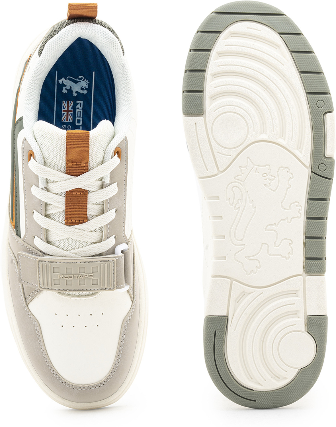 Image of RED TAPE Low Cut Lifestyle Sneakers for Men in Beige Orange | Lifestyle Sneakers Sneakers For Men