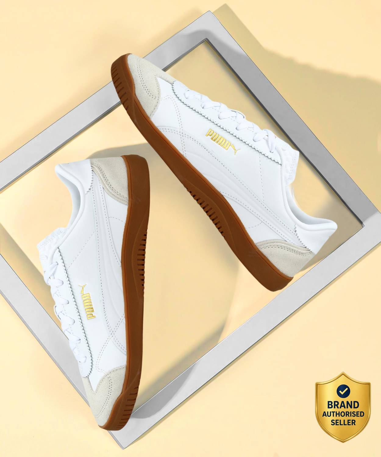 PUMA Club 5v5 Lux White Sneakers For Men - Image 1