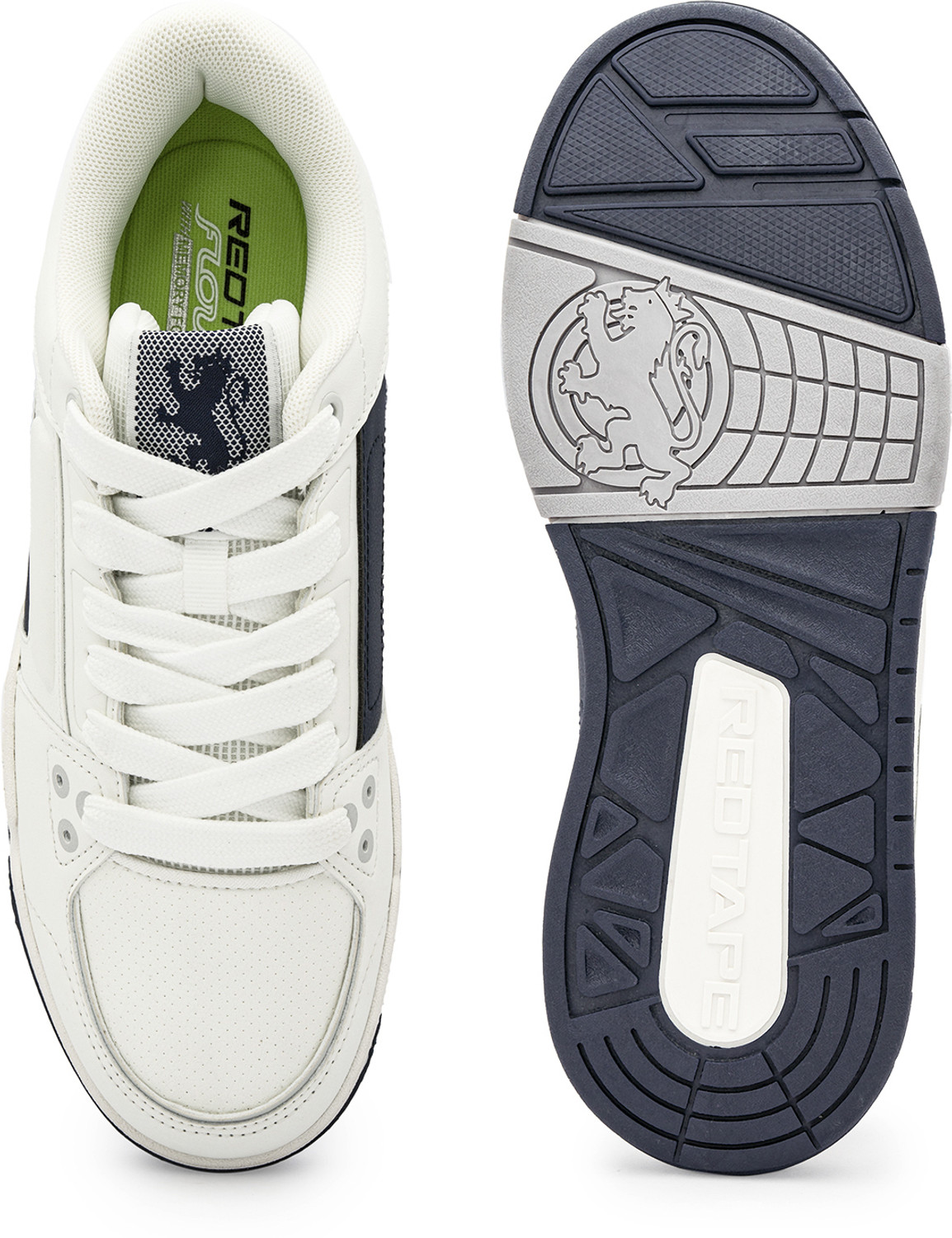 Image of RED TAPE Low Cut Sneaker for Men in White Navy | Sneaker Sneakers For Men