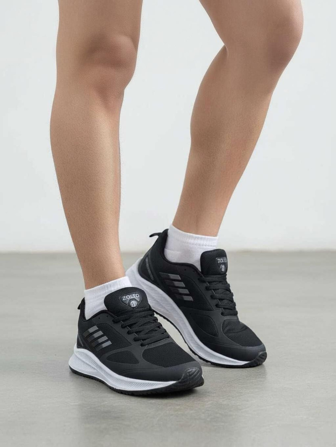 Image of zolto Black Sports Running Shoes For Men Outdoors For Men