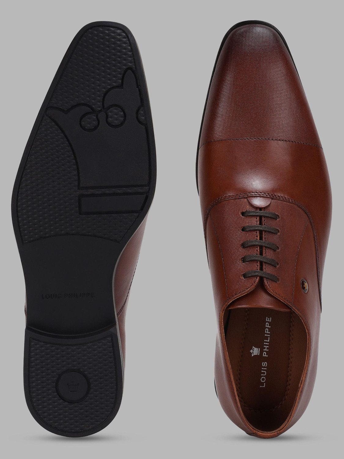 Image of LOUIS PHILIPPE Premium Leather Breathable Anti-Slip with Heel Formal Oxford For Men