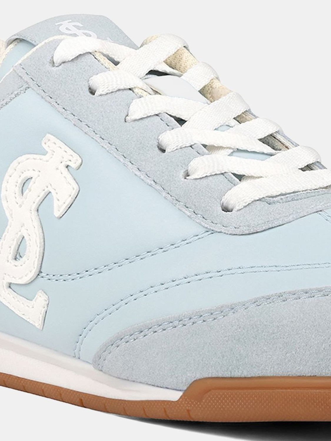 Image of LOUIS STITCH Ice Blue Casual Sneakers, Women's Lightweight Lace-Up Shoes, LSD-SNK-NBL Sneakers For Women