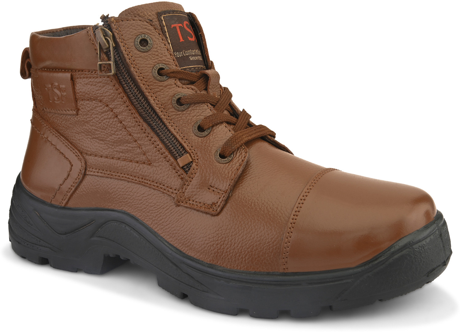 Image of TSF TSF 9405 Tan Leather Zip Boot For Men's Lace Up For Men