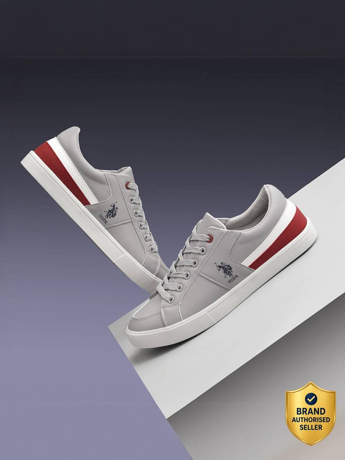 U.S. POLO ASSN. Clarkin 5.0 Men's Gray Sneakers - Image 1