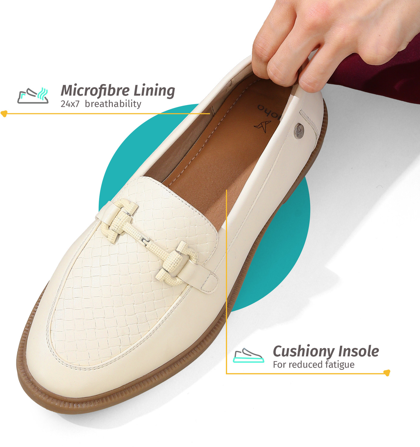 Image of yoho TPR Sole | Comfy & Stylish Moccasins with Footpharma | For Casual & Formal Wear Mocassin For Women