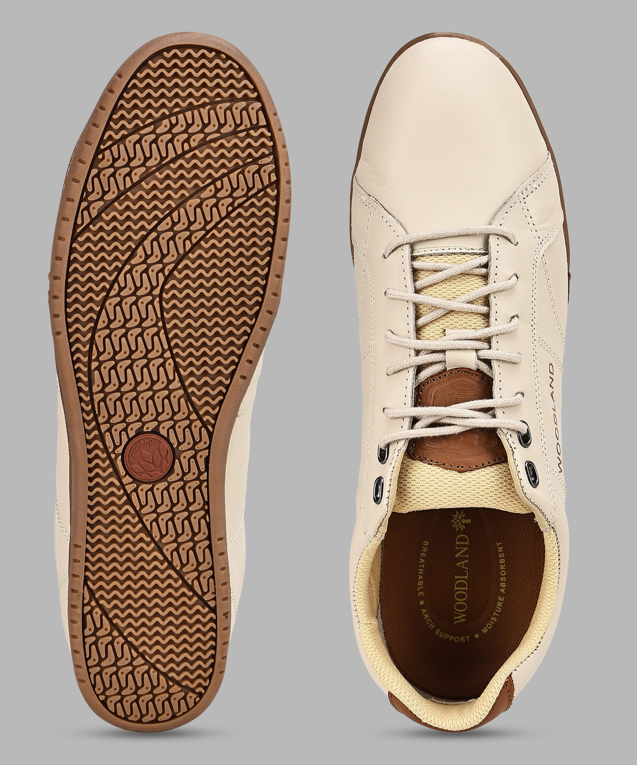 Image of WOODLAND Lace Up Lightweight Breathable Comfortable Daily Use Casuals For Men