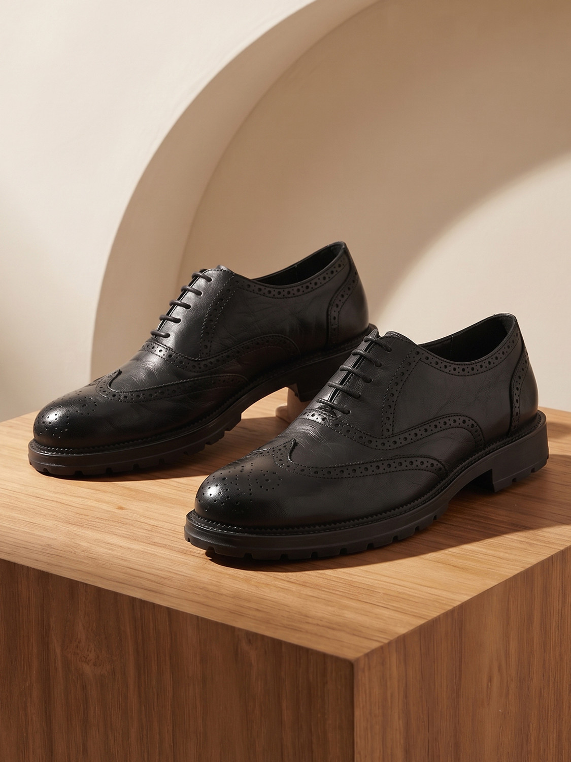 Image of House of Pataudi Lace Up For Men (Black, 9)