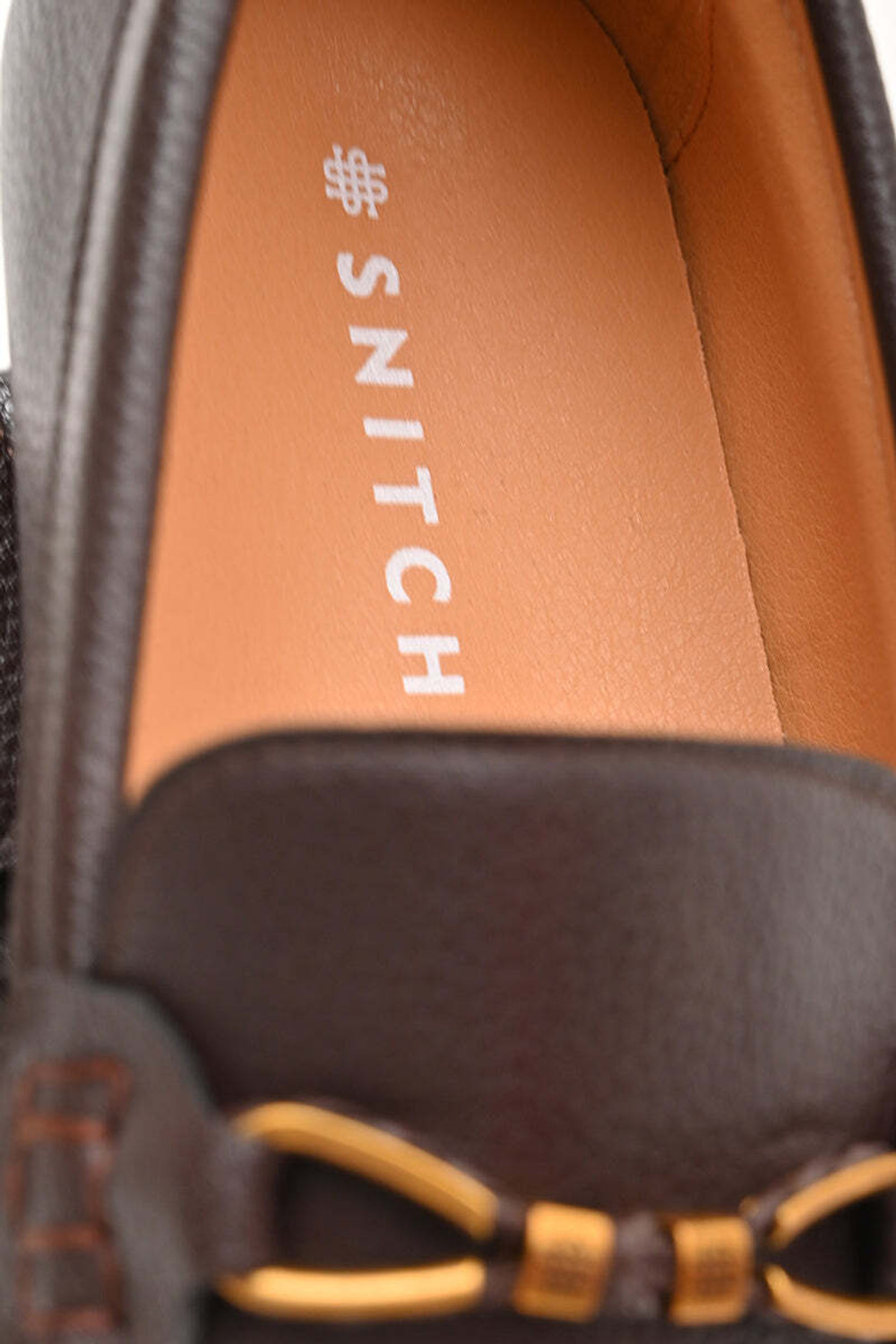 Image of Snitch Snitch Brown Textured Loafers Loafers For Men