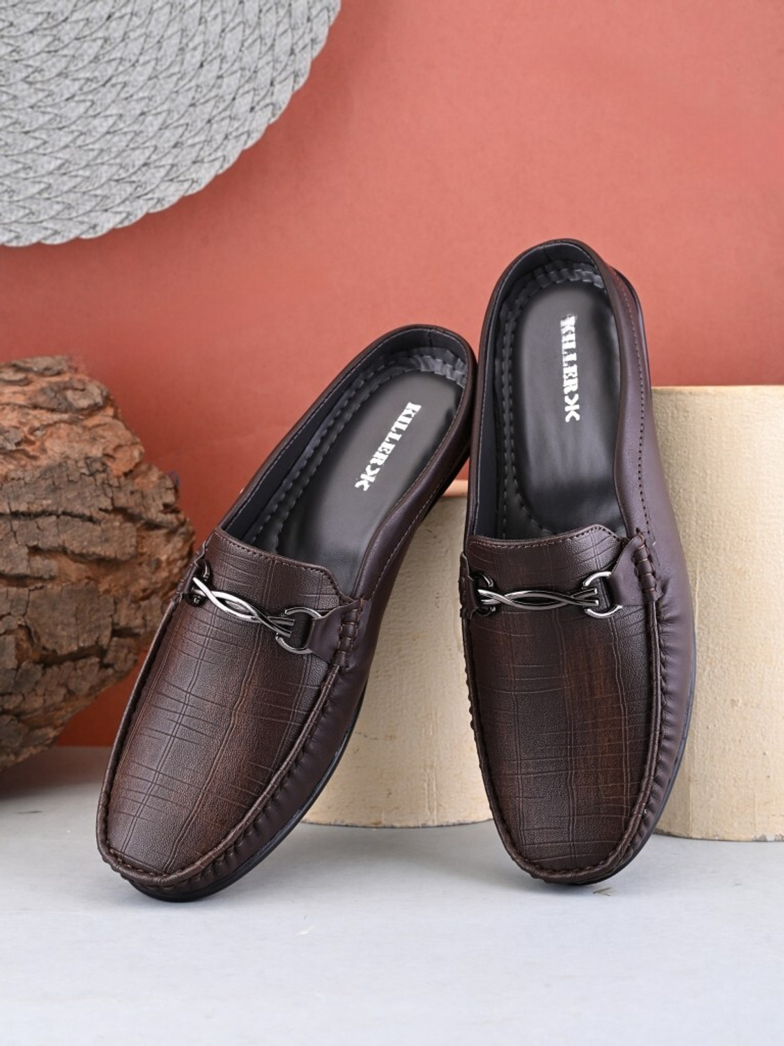 Image of KILLER SS26 Men's Casual Mules Loafers For Men (Brown, 8)