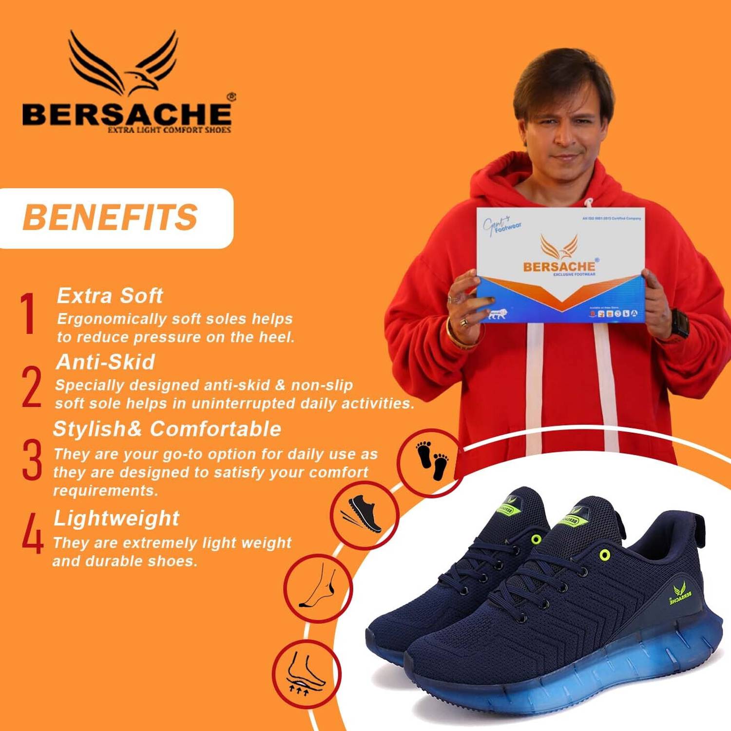 BERSACHE casual पुरुषों के लिए ट्रेनिंग एंड जिम शूज - Image 2