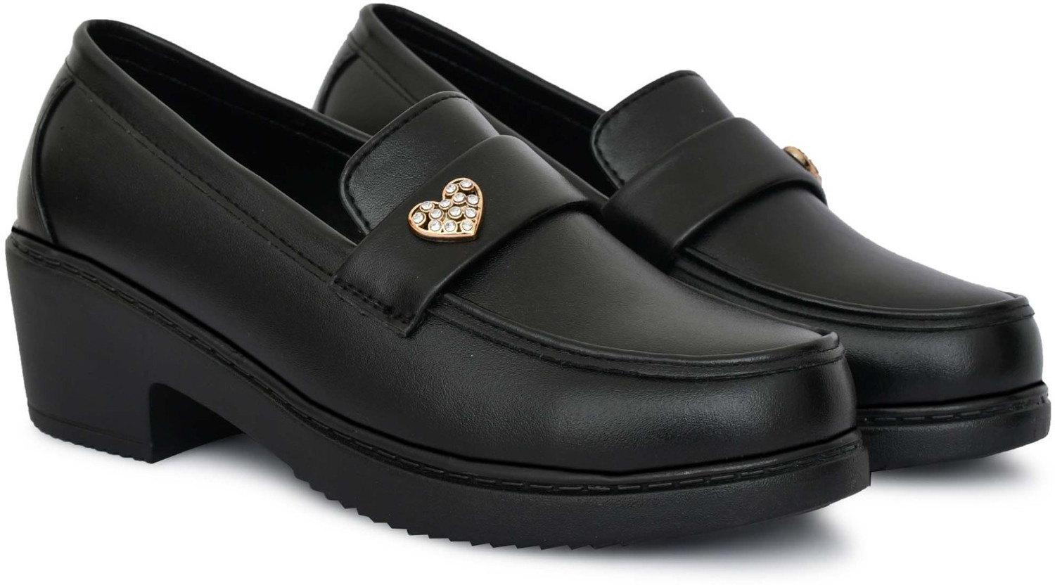 Image of MOVE-EDGE Women Loafers with Heels | Comfortable Wedge Heel Loafers & Slip-on Belly Shoes Loafers For Women