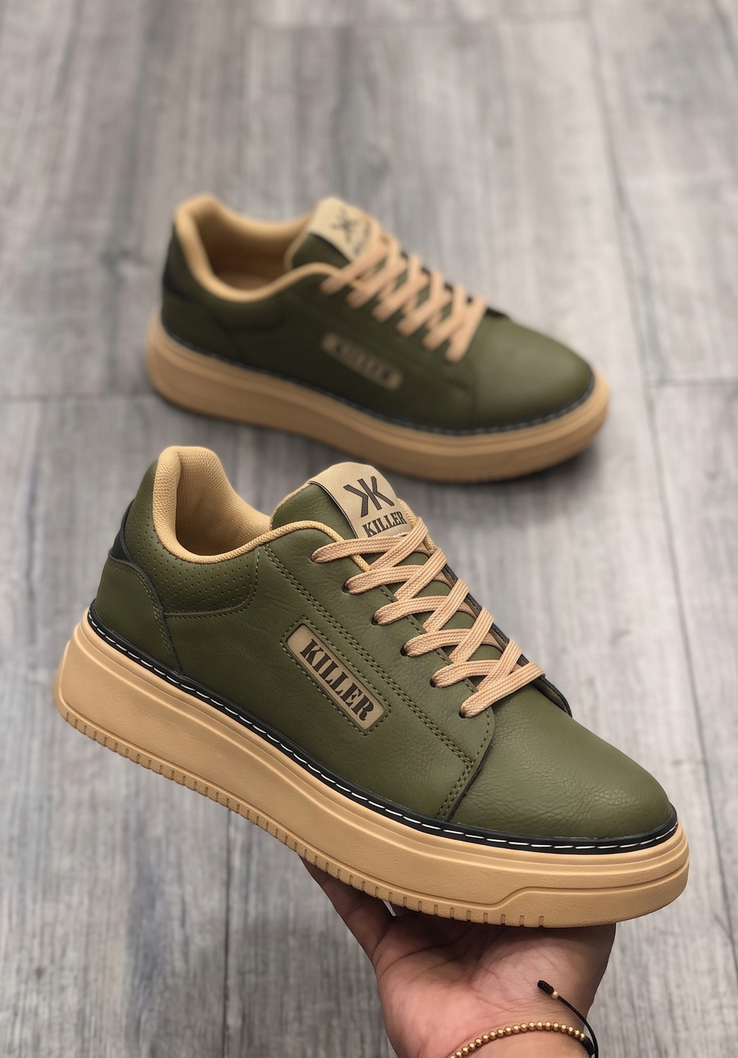 Image of KILLER Men's Olive Green Casual Sneakers with Stylish Look & Comfortable Sole Sneakers For Men
