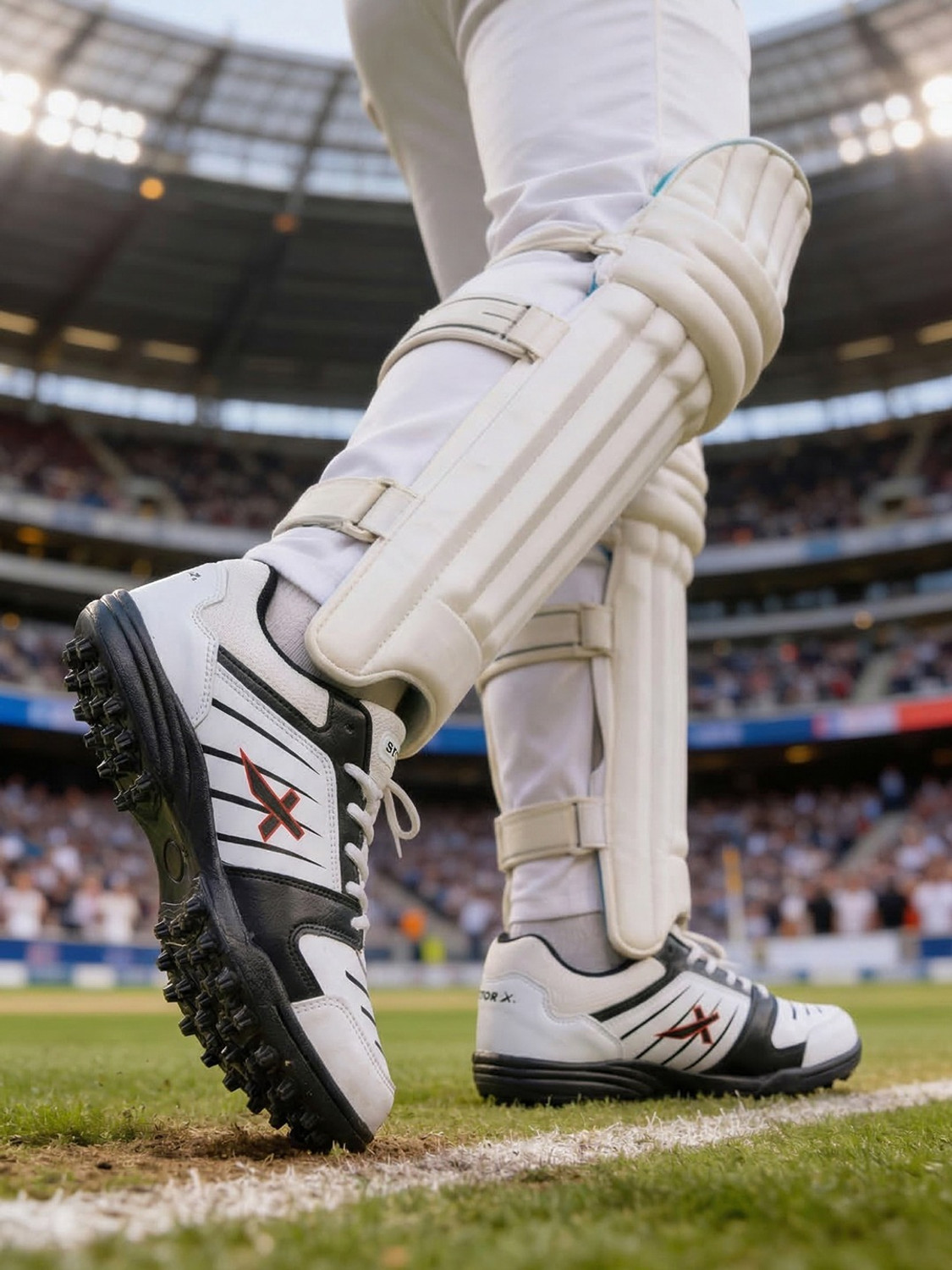 Image of VECTOR X Striker Synthetic Leather Upper & Mesh | PVC & Rubber Sole Allrounder Cricket Shoes For Men