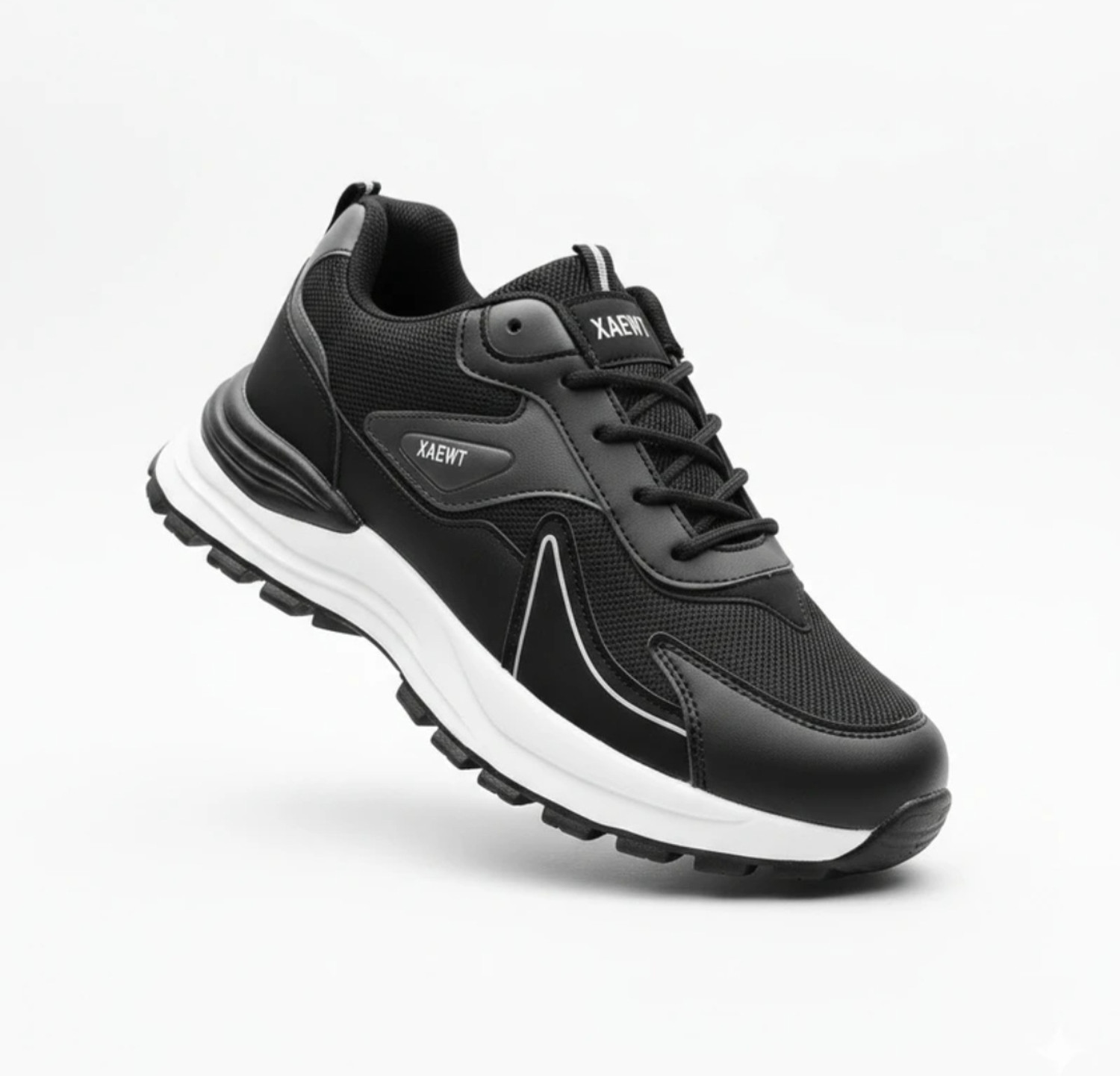 Image of METIOR Black Stylish Casual Sneaker Sneakers For Men (Black, 10)