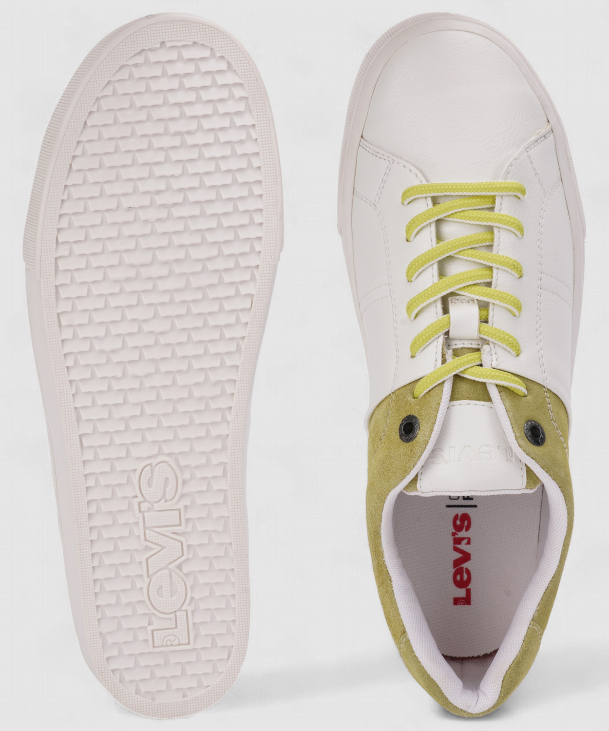 Image of LEVI'S Men's White Color Block Sneakers Sneakers For Men