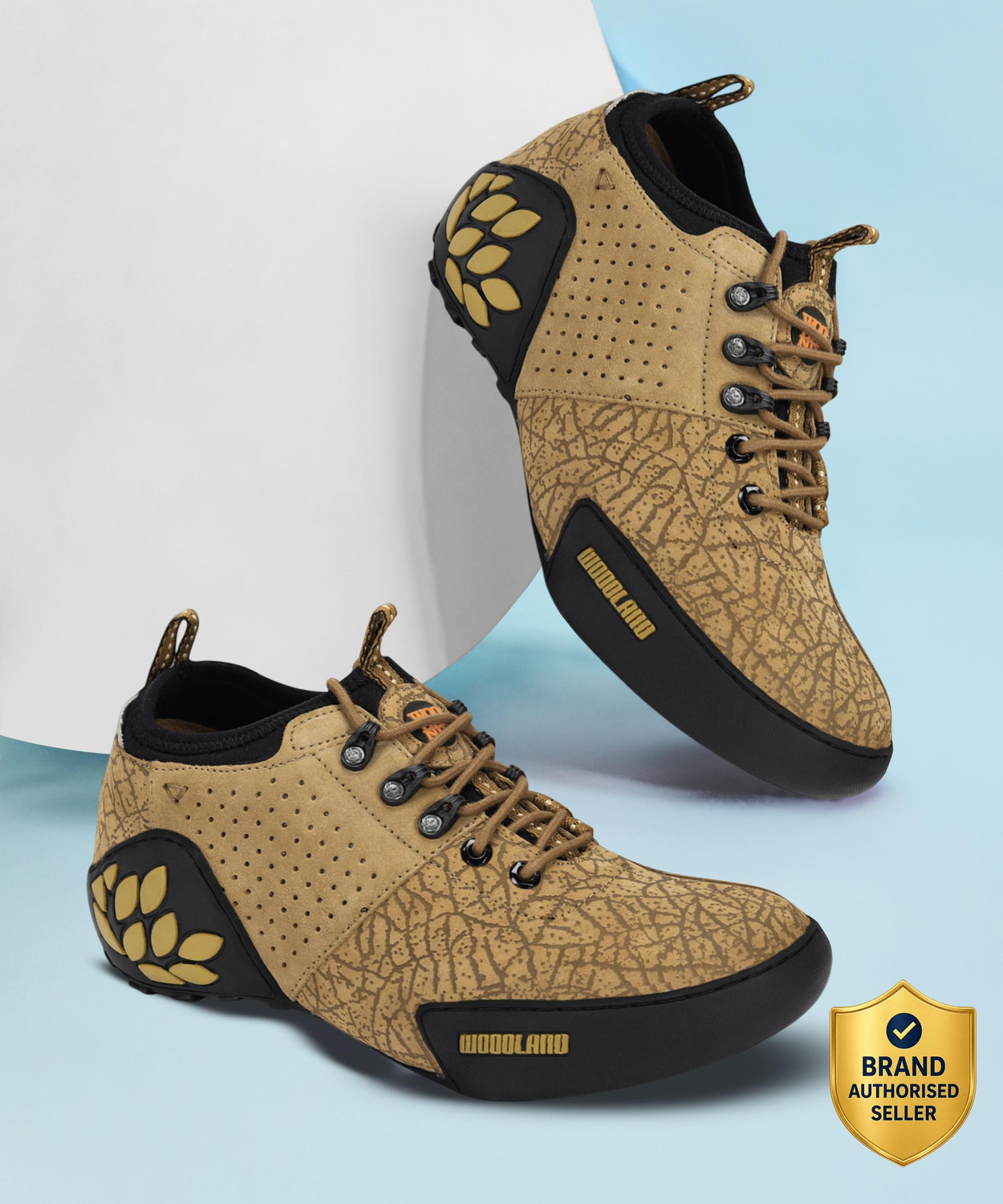 Image of WOODLAND Lace Up Lightweight Breathable Comfortable Daily Use Casuals For Men