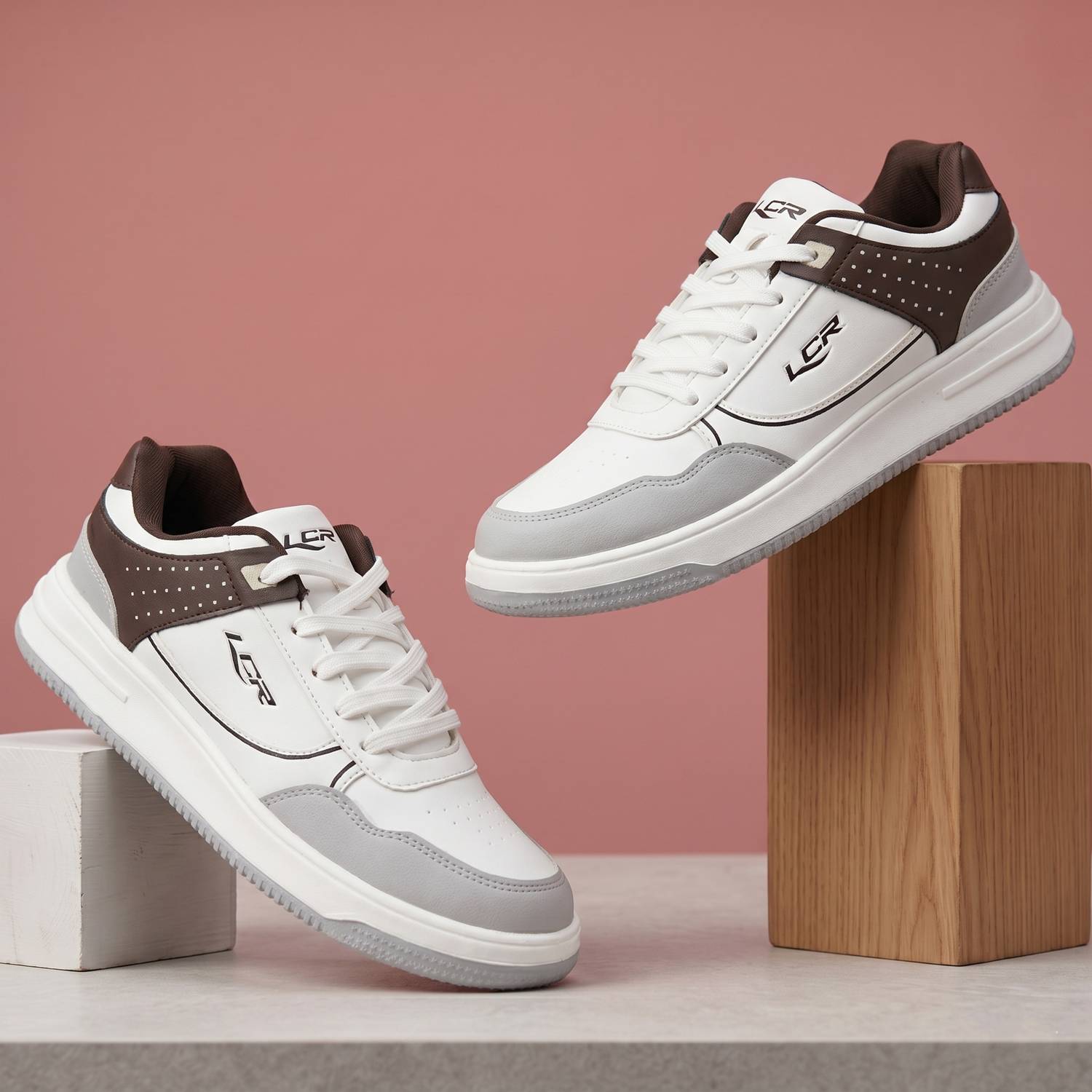 LANCER SNEAKER-7WHT-BRN Men's Sneakers - Image 1
