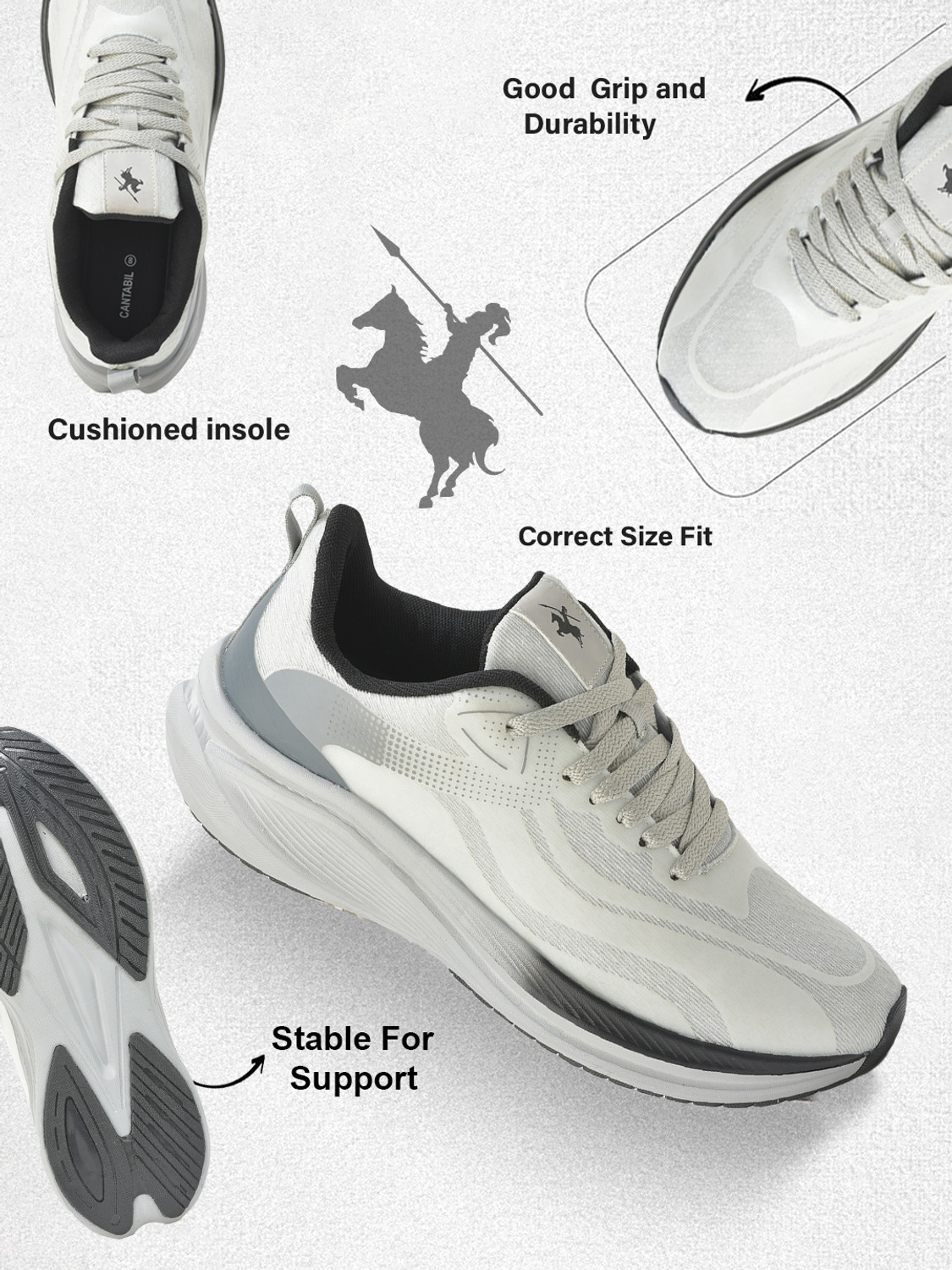 Image of CANTABIL Cantabil Colourblocked Casual Shoes for Men l Lightweight with Cushioned Insole Casuals For Men