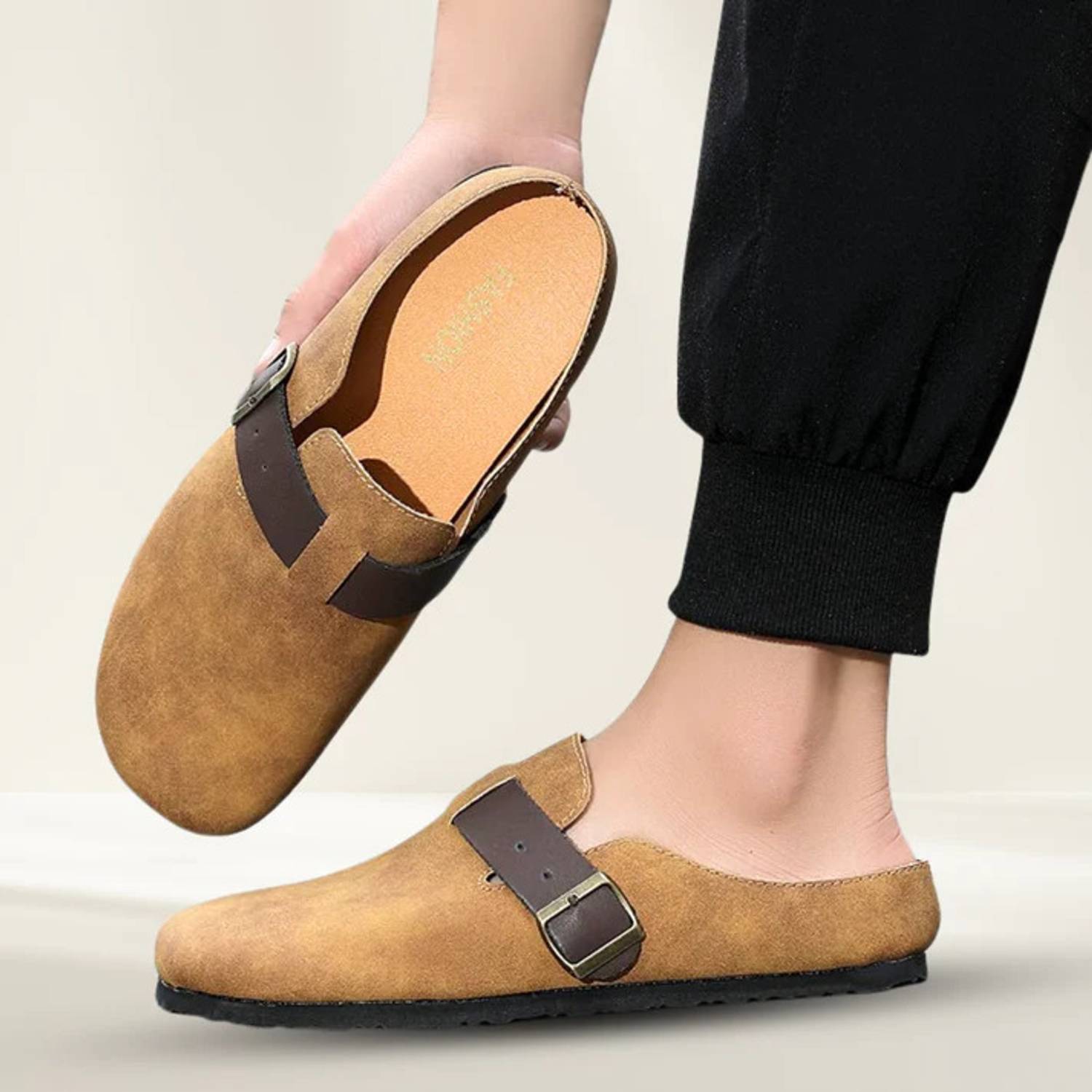 velocis casuals Men's Slip-On Mule Clogs, Grey Suede - Image 2