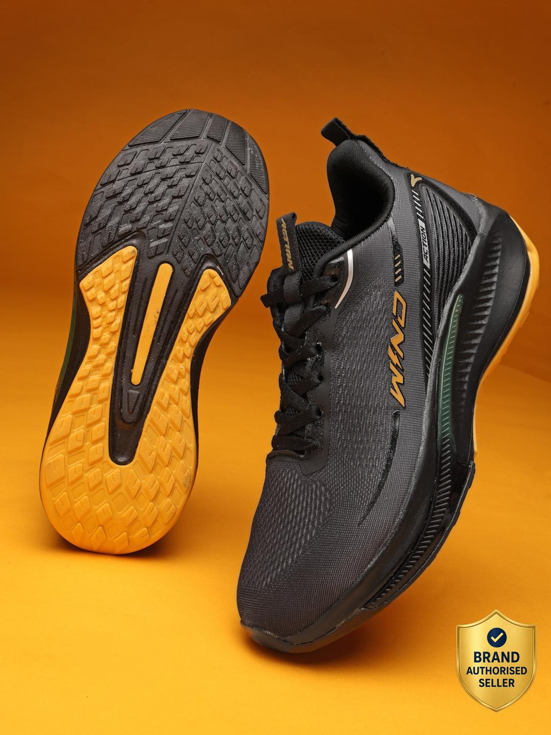 Image of action Athleo TURBO-2103 Lightweight Breathable Comfortable Sports Lace-Ups Running Shoes For Men