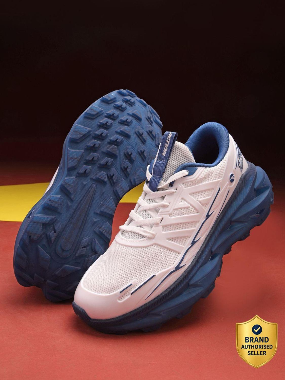 Image of action Athleo TURBO-2201 Lightweight Breathable Comfortable Sports Lace-Ups Running Shoes For Men