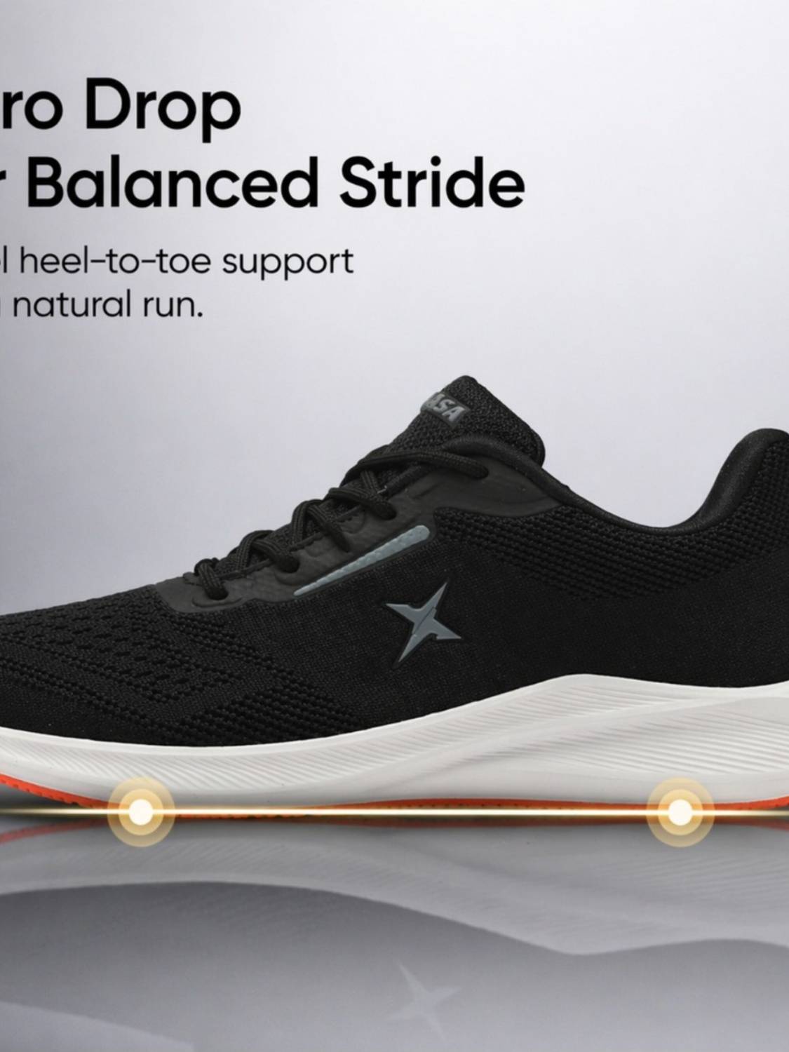 Kraasa Running Shoes For Men Black - Image 4