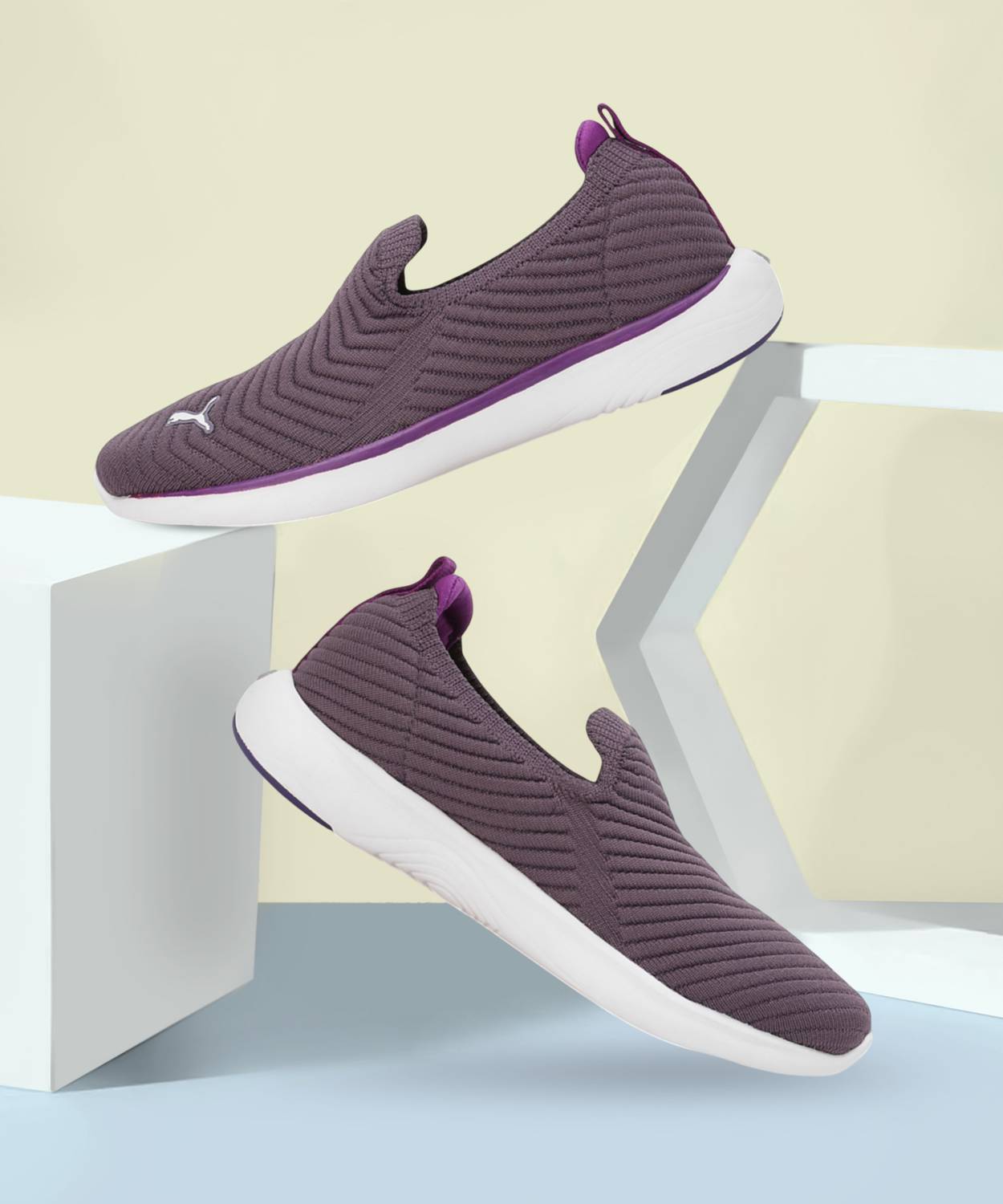 PUMA Softride Pegasi Knit Running Shoes For Women (Purple , 6)
