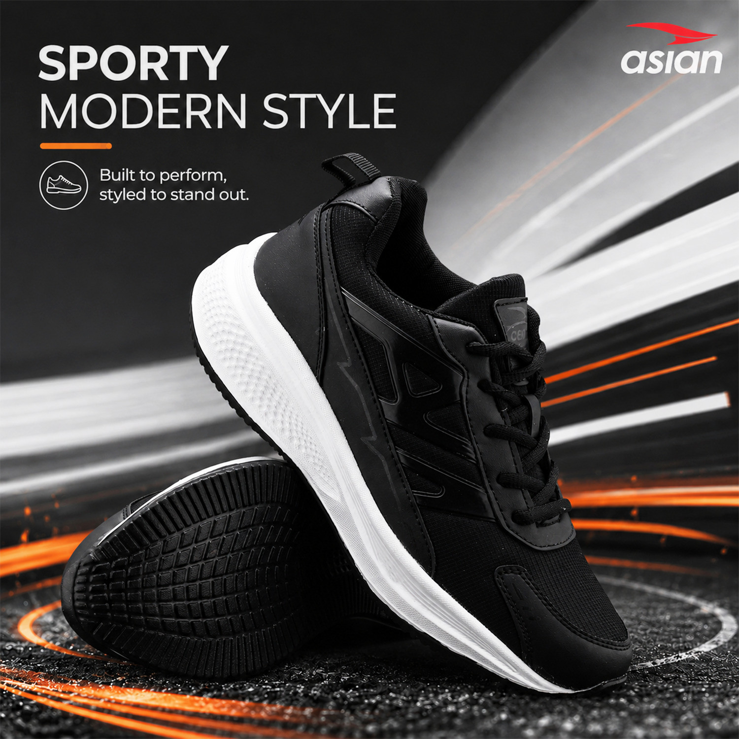 Image of asian Wonder-34 Men's Running Shoes with Mesh Upper & Comfortable Cushioned Sole Running Shoes For Men