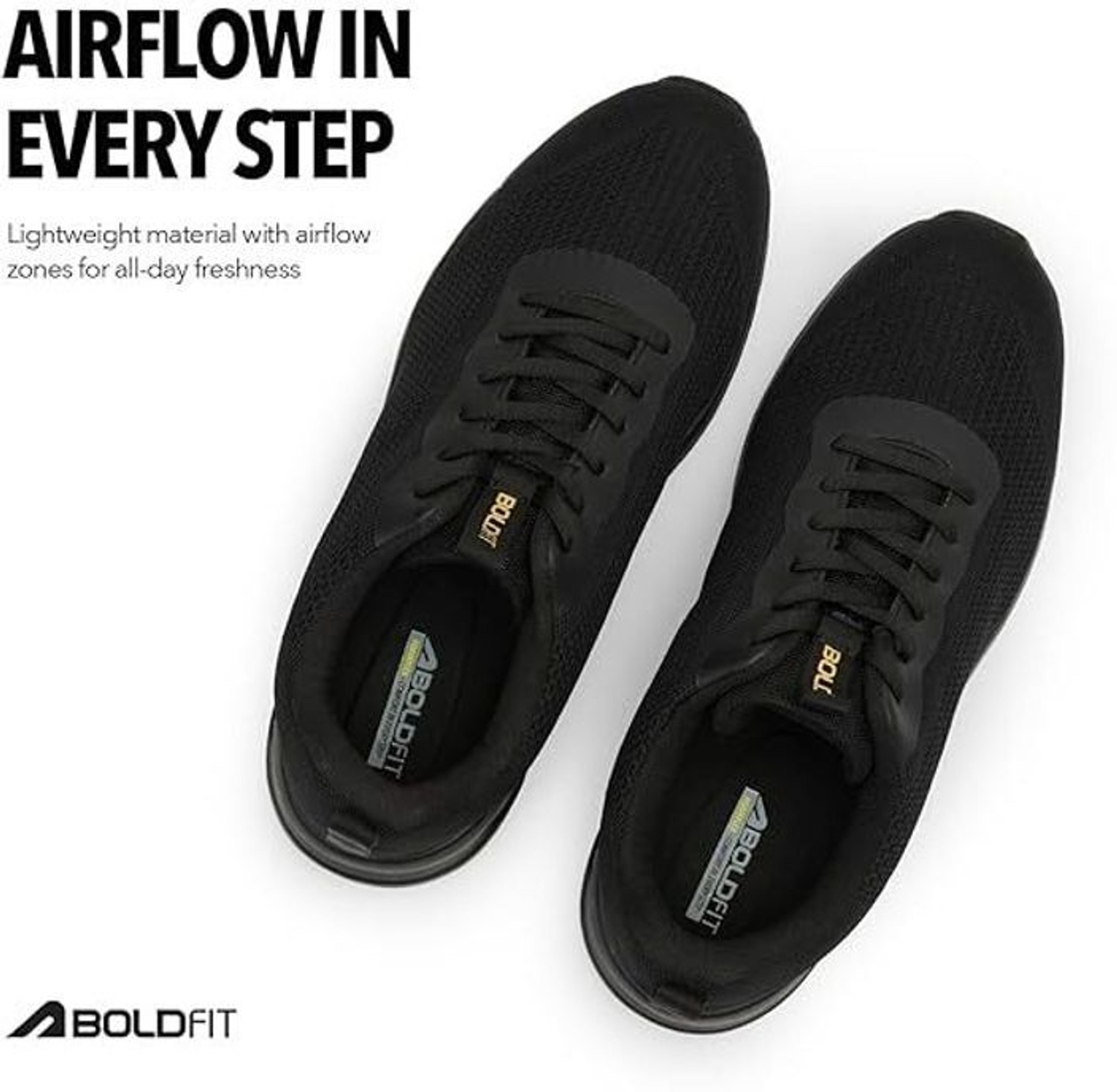 Image of BOLDFIT Driftr Walking Shoes for Men Casual Soft Cushion with Laces Jogging All Day Casuals For Men