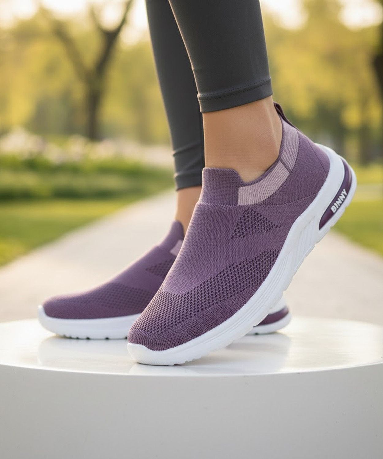 Image of Binny Slip On Sneakers For Women (Purple, 6)