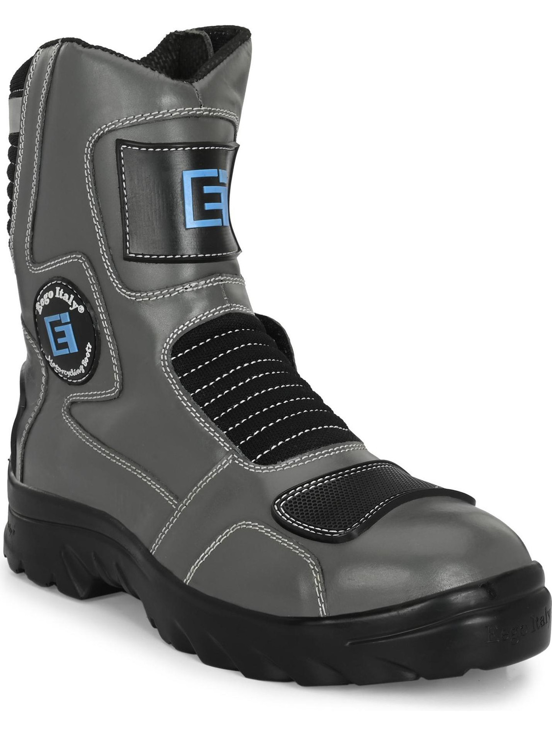 Image of EEGO ITALY Patrol, Water Resistant Biker booan i slip, 3M Reflectors,rubber gear protector Riding Shoes For Men