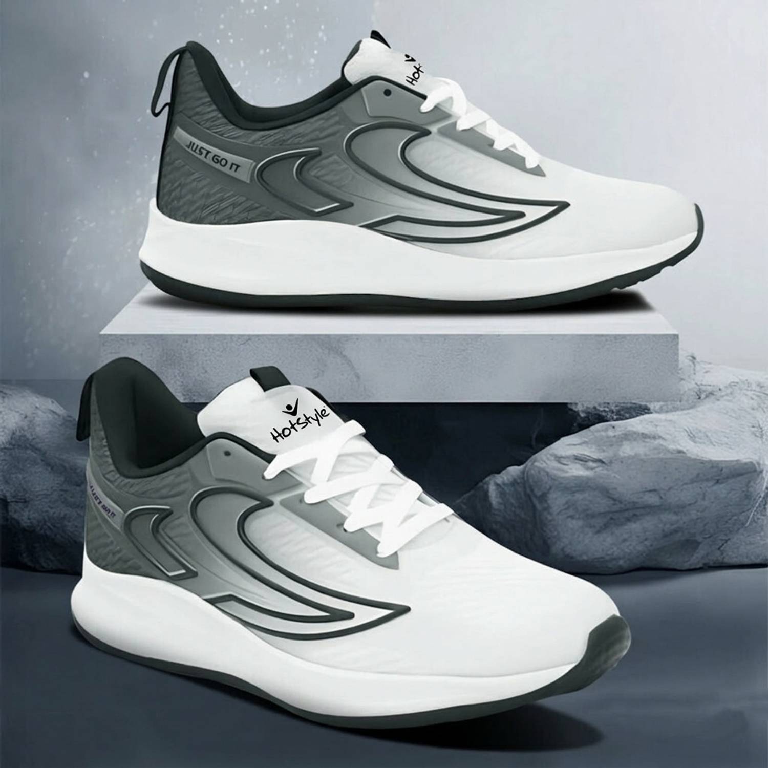 HOTSTYLE Men's White Running Shoes