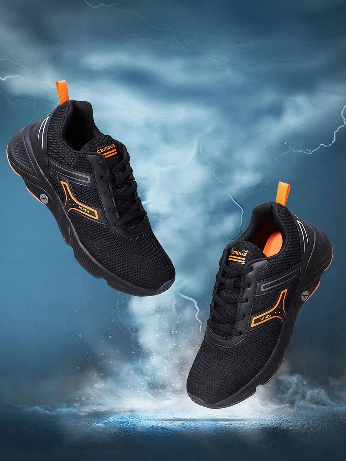 CAMPUS HURRICANE Men's Black Running Shoes - Image 3