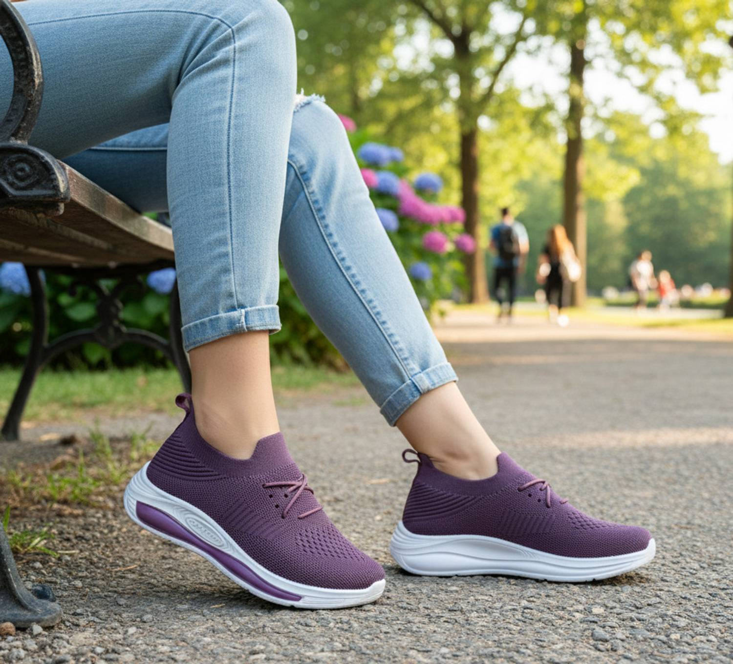 Hsquare Lilly.28 Walking Shoes For Women (Purple , 6)