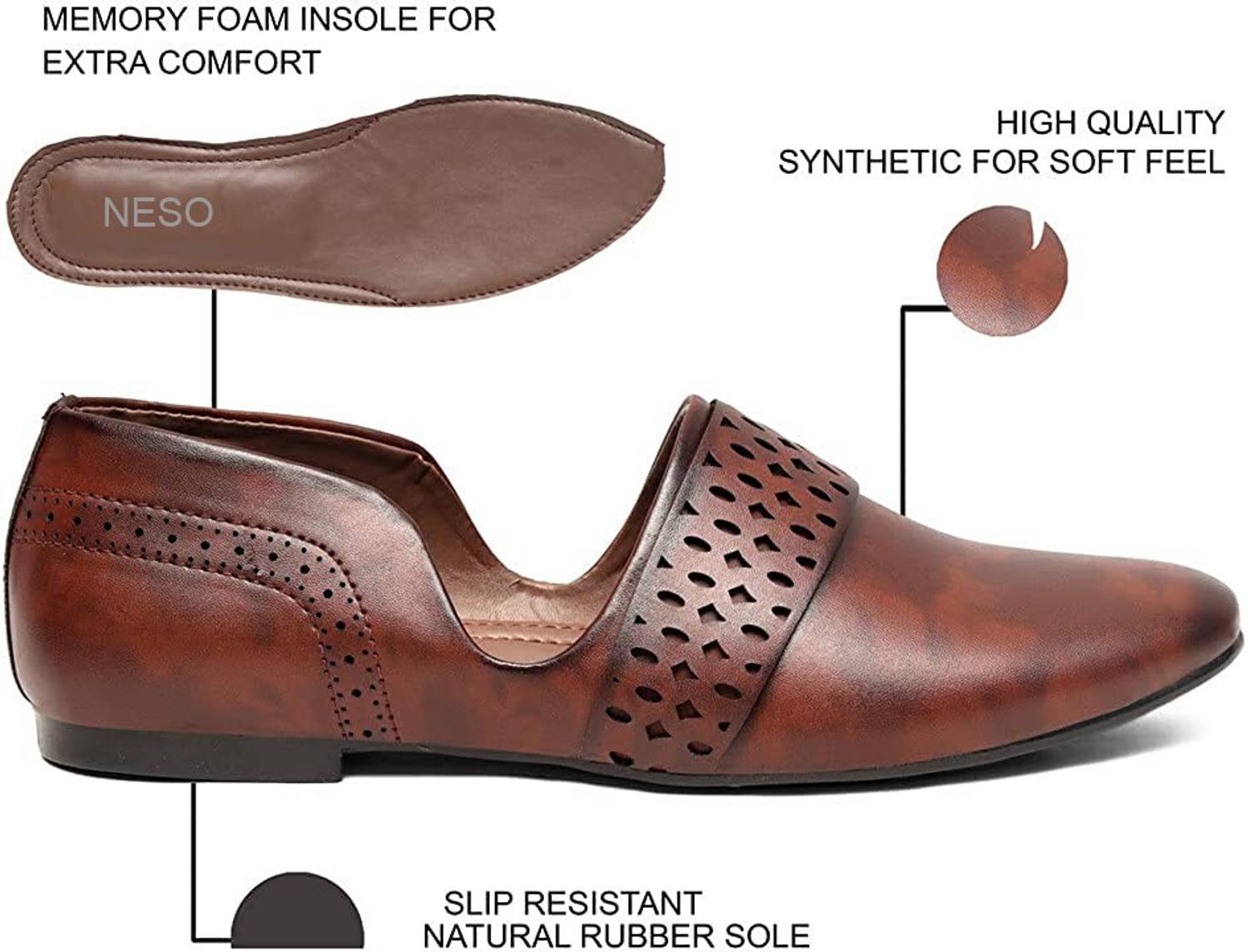 Neso Genuine Leather Male Handmade Juti Loafers - Image 4