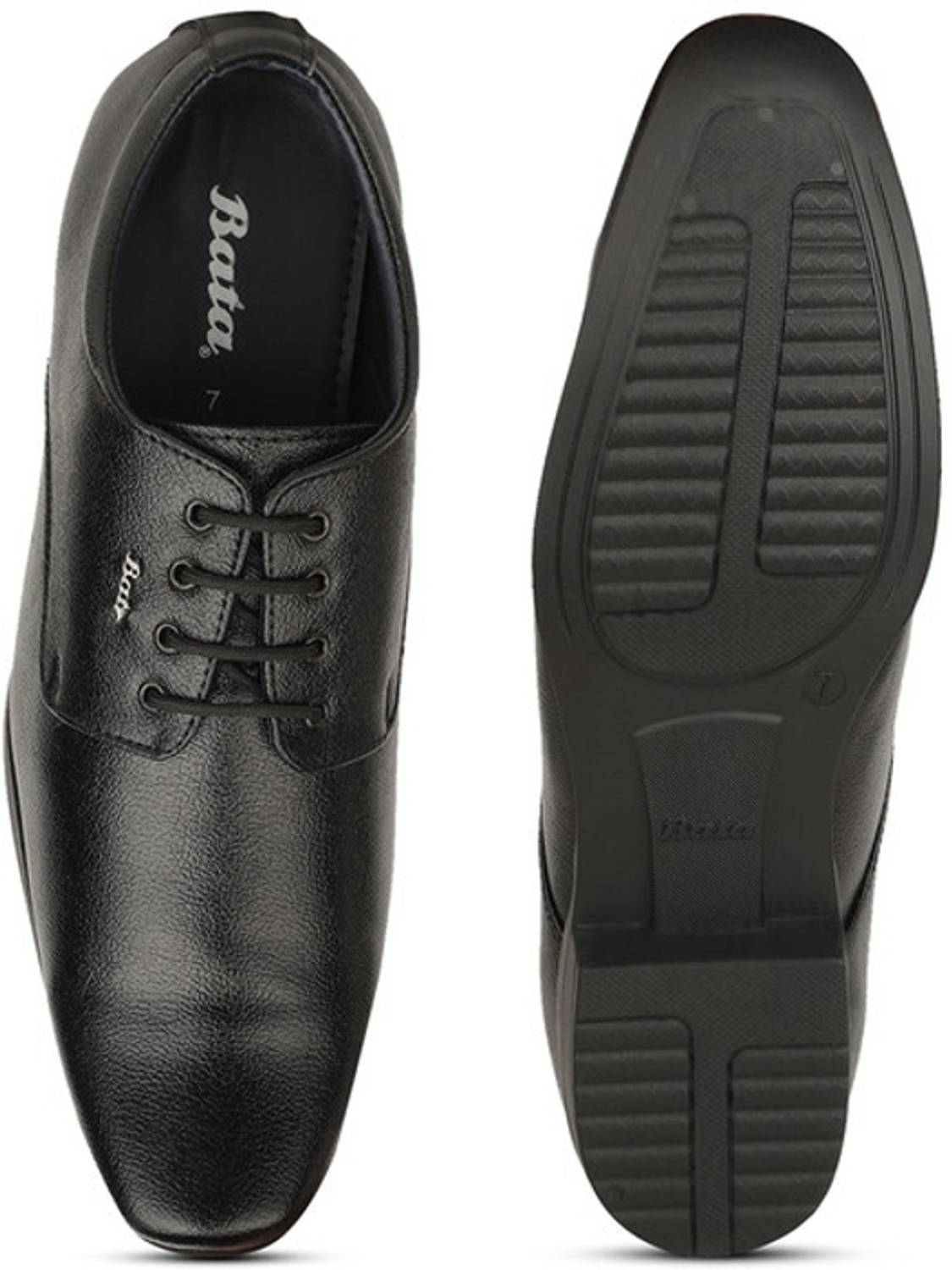 Bata Men's Black Derby Shoes - Image 5
