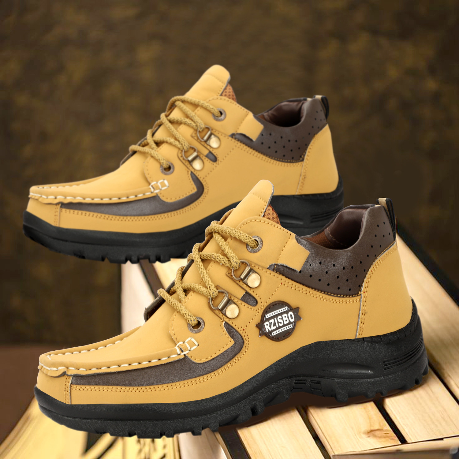 Image of LXXII Men's Ankle Mid-Top Hiking Casual Outdoor Lightweight Boots For Men