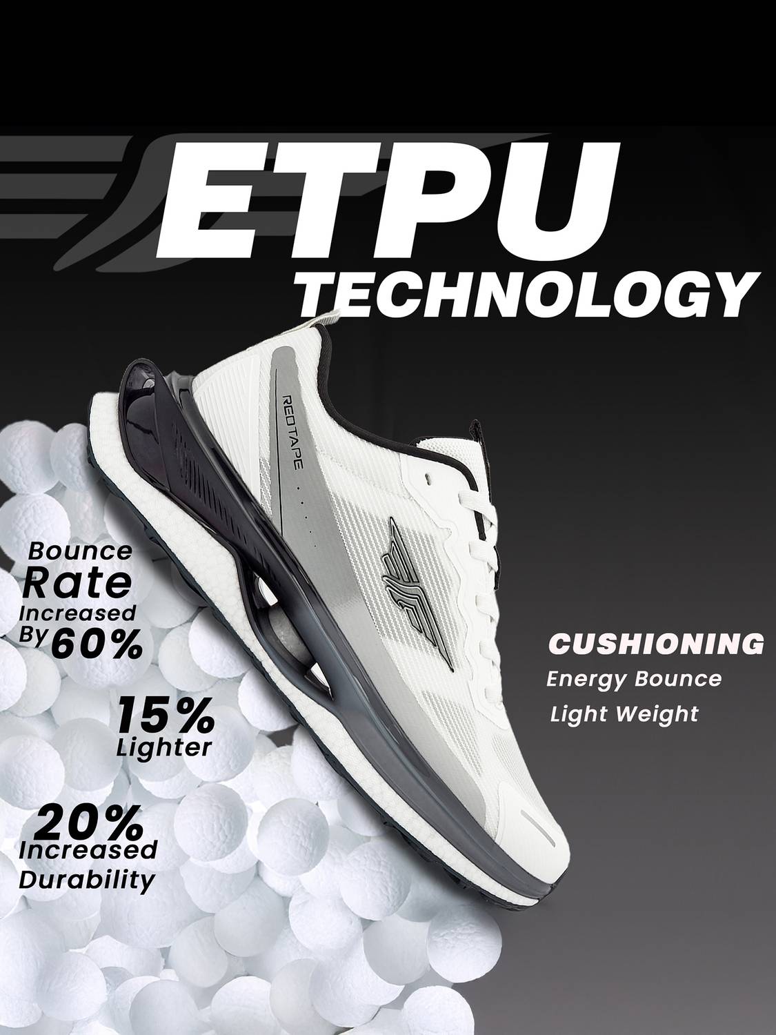 RED TAPE Men's Red ETPU Sports Shoes - Image 2