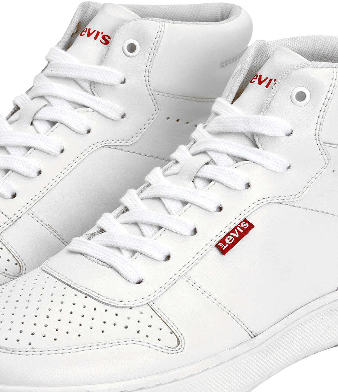Image of LEVI'S Men's White Solid Sneakers Boots For Men