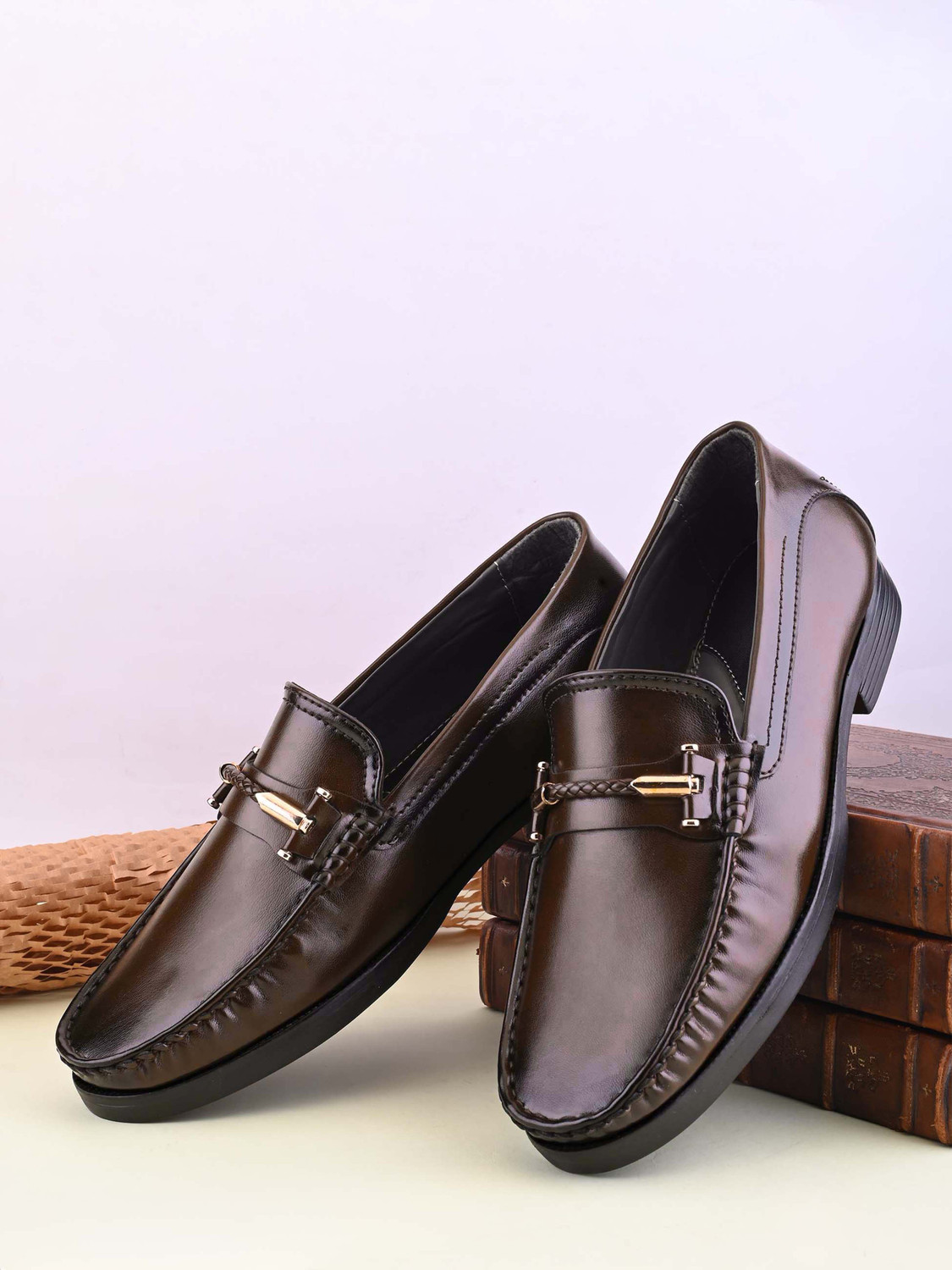 Image of studwalker Men's Formal Metal Bit Slip-On Loafer Shoes Loafers For Men