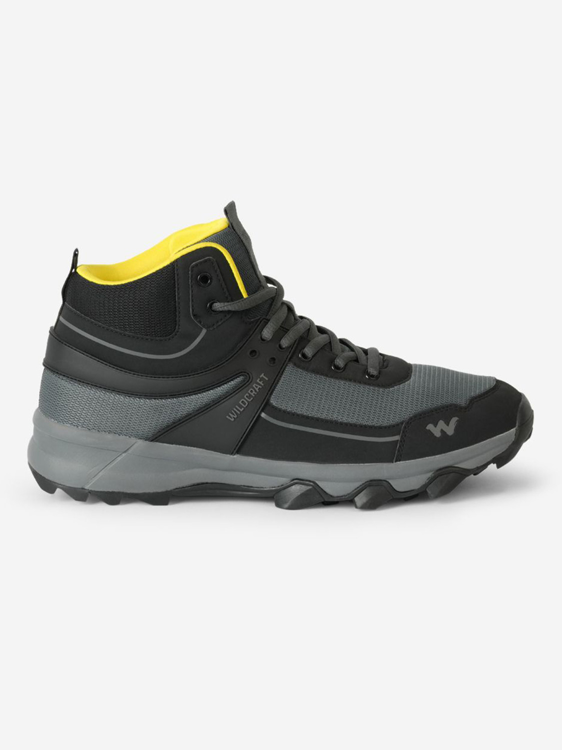 Image of Wildcraft Men Outdoor Casual Shoes, Grey Black Yellow, 11 Outdoors For Men