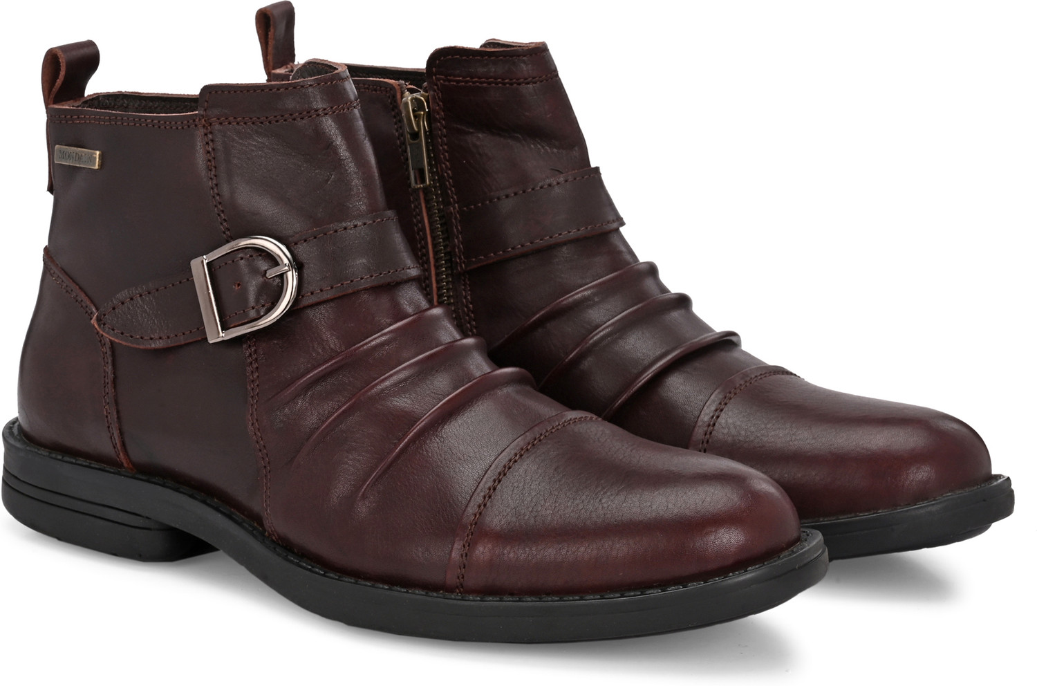 Image of MONDAIN Casual Leather Boots for Men | Genuine Leather Upper | TPR Sole Boots For Men
