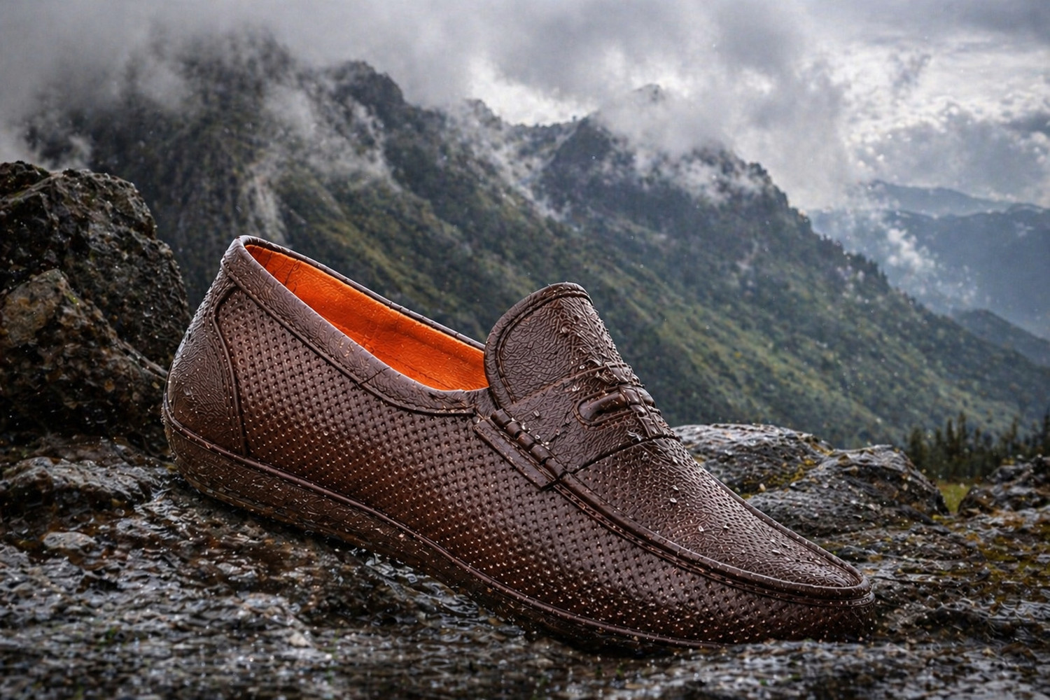 Image of Aanbaan mens waterproof shoes for farmers use factory use camical use and dust proof Loafers For Men (Brown, 6)