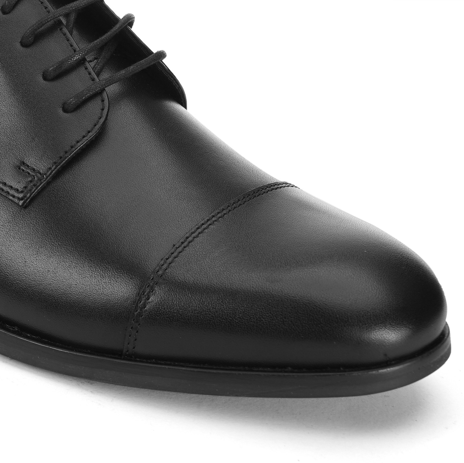 Image of THOMAS CRICK Men's Genuine Leather Plain Derby Shoes Lace Up For Men