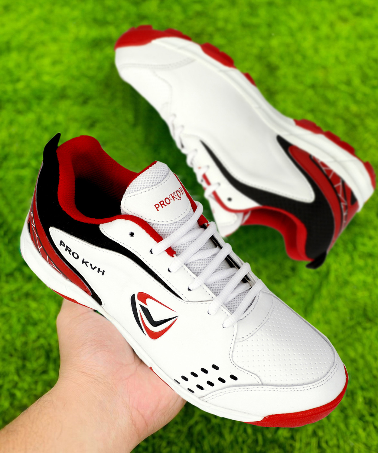 Image of PRO KVH Lightweight & Durable All-Round Performance Cricket Shoes|PVC Studs Spikes Cricket Shoes For Men