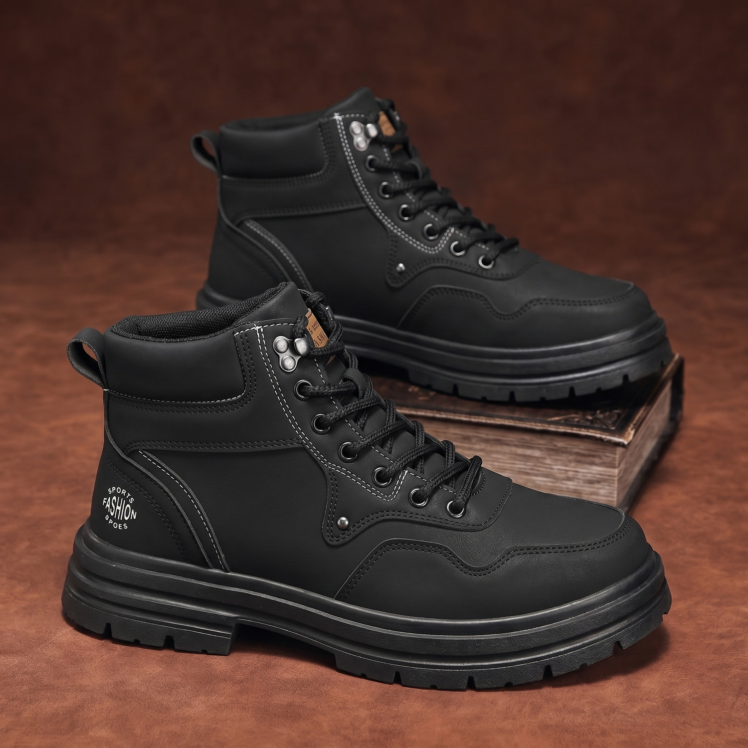 Image of 6ONE9 Stylish Casual High Ancle Sneakers Boot Shoes For Men Black Boot High Tops For Men